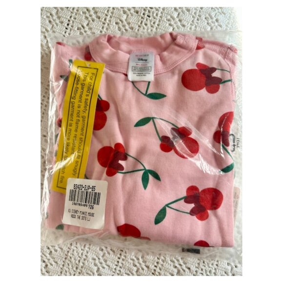 Girls Disney Hanna Andersson Cherry Minnie Mouse Long John Pajama Set New Sealed - Picture 2 of 4